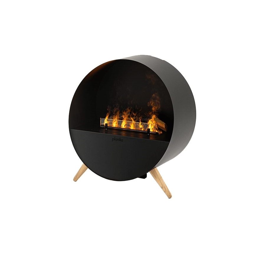 Planika - Vandens garų židinys su nuotolinio valdymo pultu 72,9x65,3 cm 125W/230V juoda