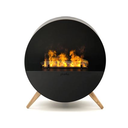 Planika - Vandens garų židinys su nuotolinio valdymo pultu 72,9x65,3 cm 125W/230V juoda