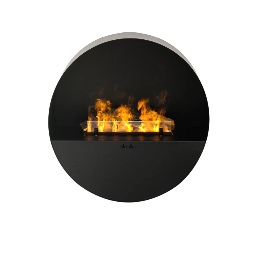 Planika - Vandens garų židinys su nuotolinio valdymo pultu 72,9x65,3 cm 125W/230V juoda