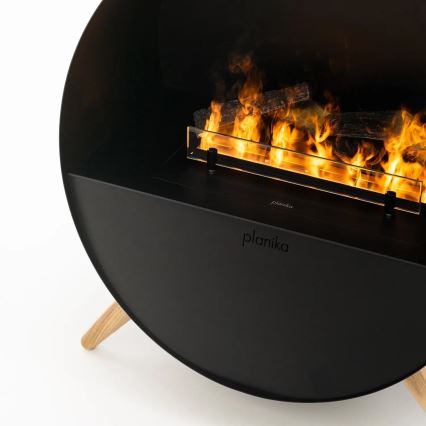 Planika - Vandens garų židinys su nuotolinio valdymo pultu 72,9x65,3 cm 125W/230V juoda