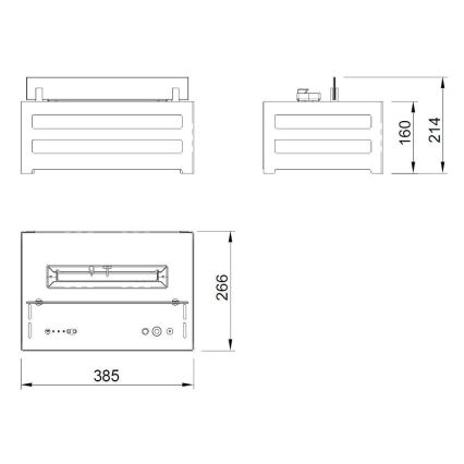 Planika - BIO židinys su nuotolinio valdymo pultu 20,8x38,5 cm 2,5kW/230V juoda