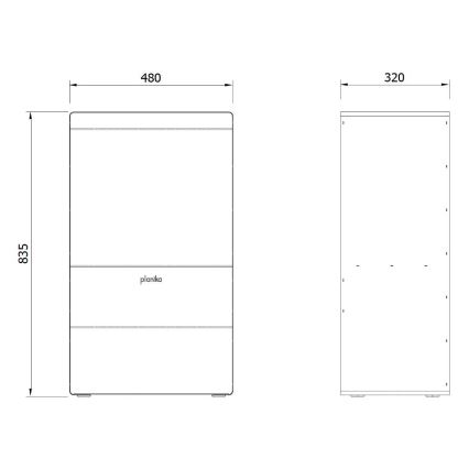 Planika - BIO židinys su nuotolinio valdymo pultu 83,5x48 cm 2,5kW/230V juoda