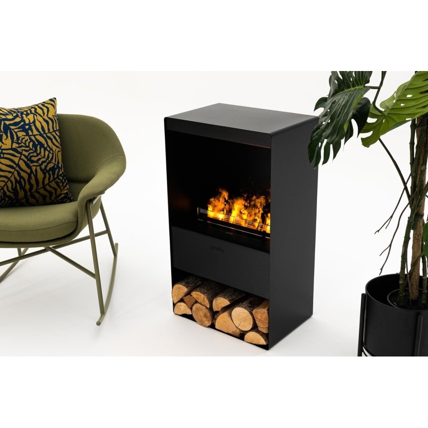 Planika - Vandens garų židinys su nuotolinio valdymo pultu 83x48 cm 125W/230V juodas