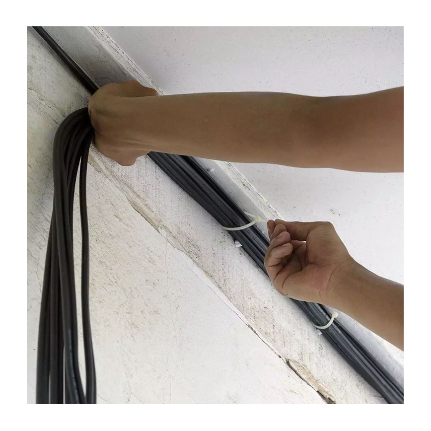 Plastikiniai užtraukiami dirželiai 2,5x100mm 100vnt balta