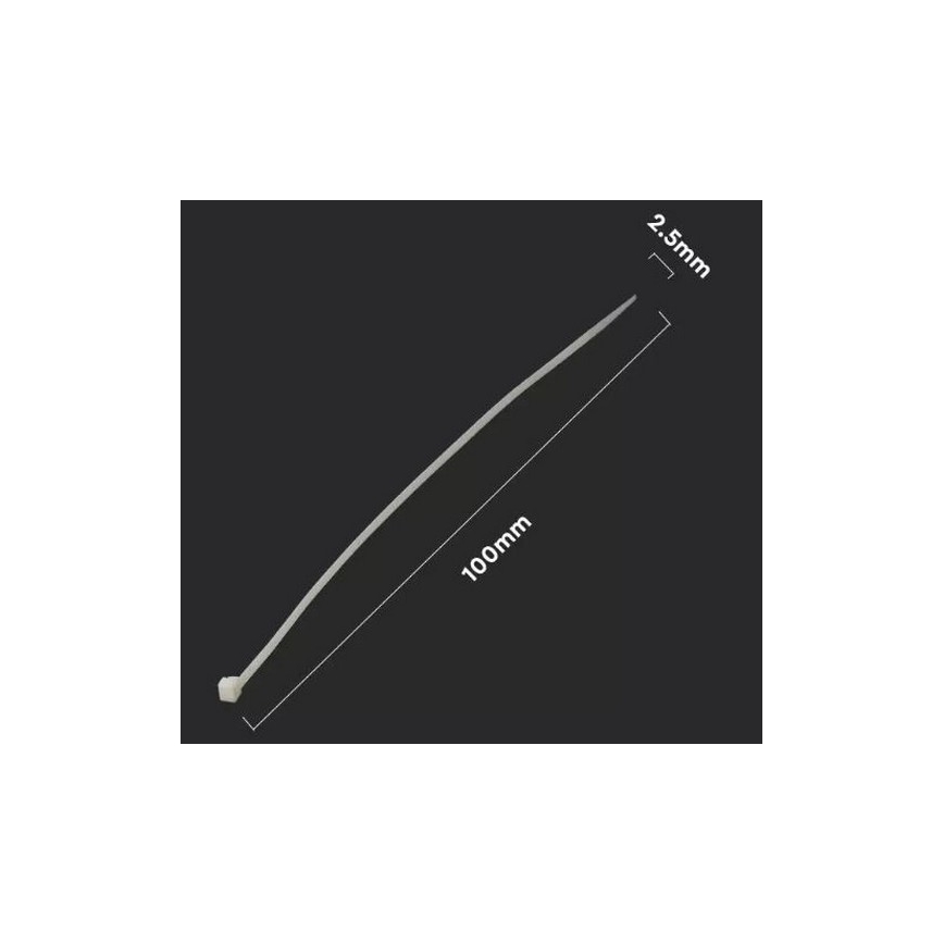 Plastikiniai užtraukiami dirželiai 2,5x100mm 100vnt balta
