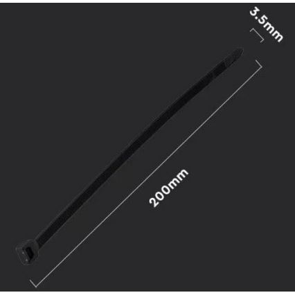 Plastikiniai užtraukiami dirželiai 3,5x200mm 100vnt juodas