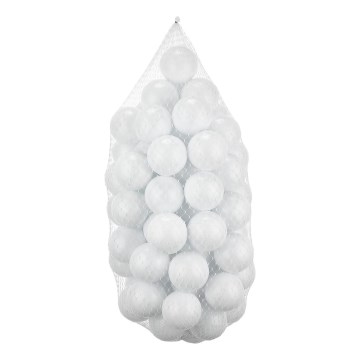 Plastikiniai žaidimų kamuoliai 50 vnt. diametras 7 cm balta