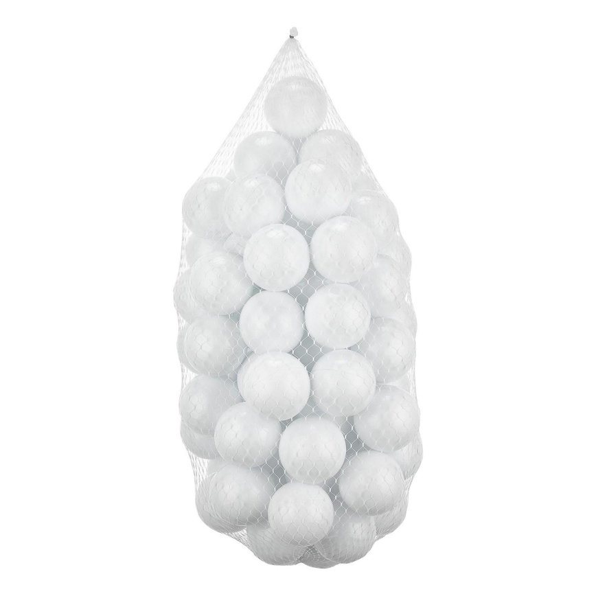 Plastikiniai žaidimų kamuoliai 50 vnt. diametras 7 cm balta