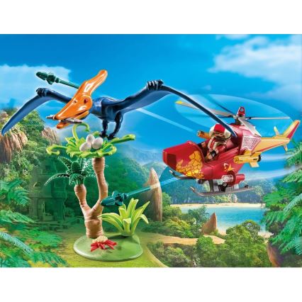 Playmobil - Vaikiškas statybinis sraigtasparnis su Pterodactyl 39 vnt