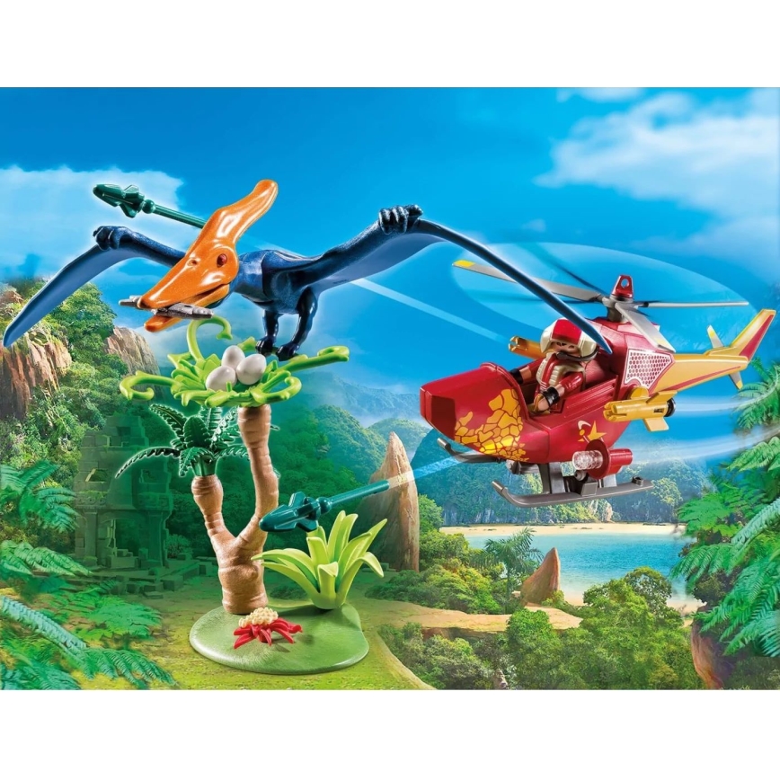Playmobil - Vaikiškas statybinis sraigtasparnis su Pterodactyl 39 vnt