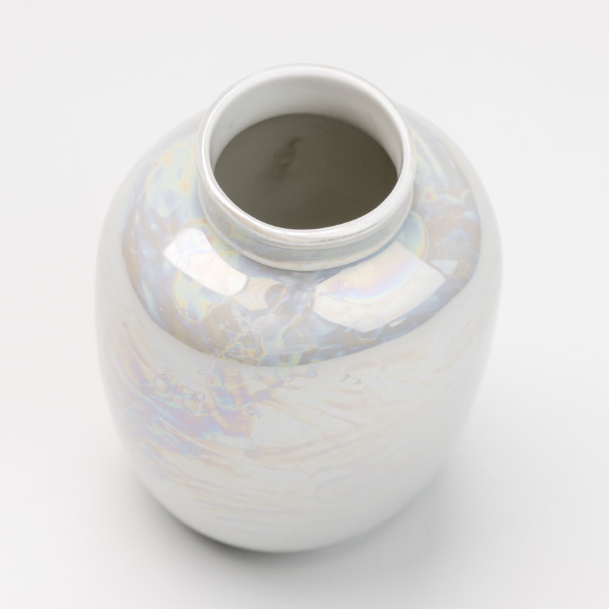 Porcelianinė vaza 12,5x9 cm perlinis balta
