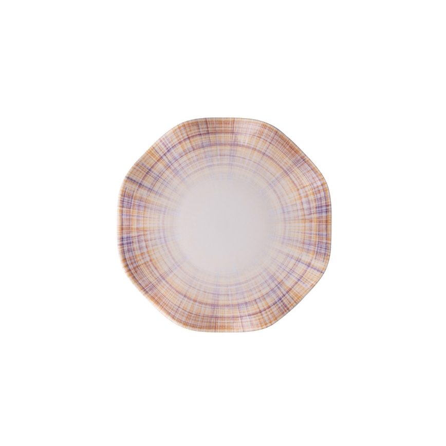 Porcelianinis 24 dalių indų rinkinys — oranžinė/mėlyna