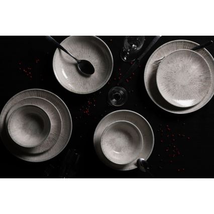 Porcelianinis stalo indų rinkinys, 24 vnt., pilkas