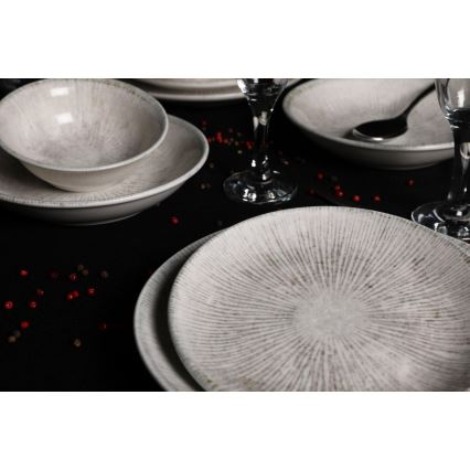 Porcelianinis stalo indų rinkinys, 24 vnt., pilkas