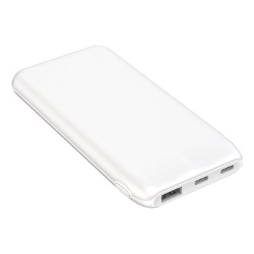 Power Bank 10000 mAh 10W Power Delivery 2xUSB-C + 1xUSB-A balta