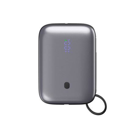 Power Bank 10000 mAh 20W Power Delivery Kompaktiškas su integruotu 1 m ilgio susukamu USB-C kabeliu juodas