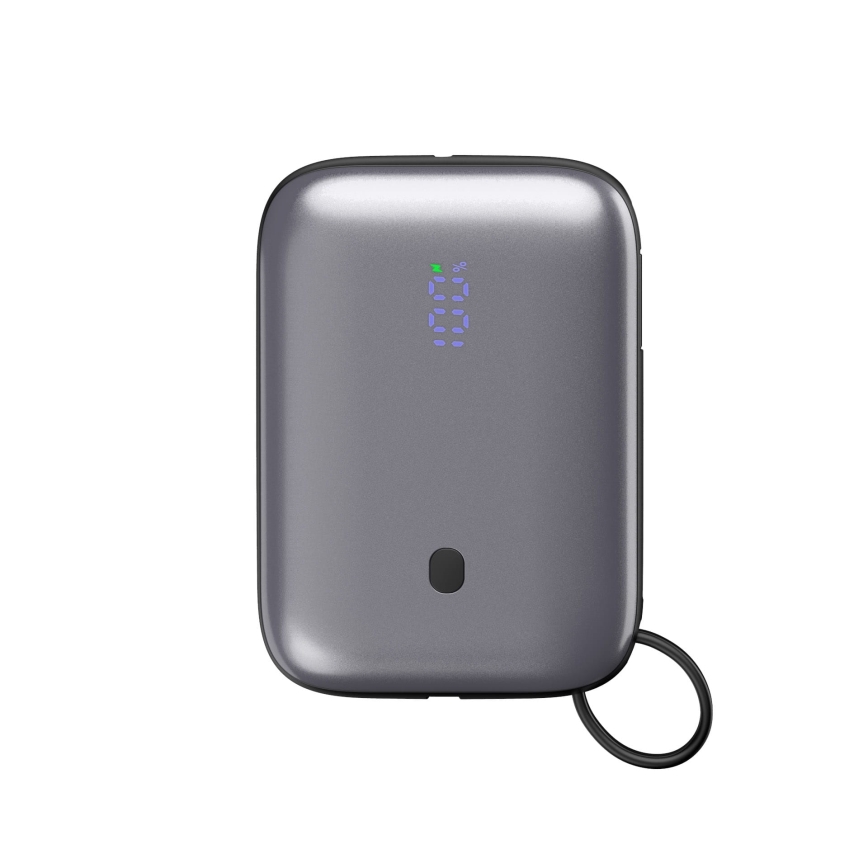 Power Bank 10000 mAh 20W Power Delivery Kompaktiškas su integruotu 1 m ilgio susukamu USB-C kabeliu juodas