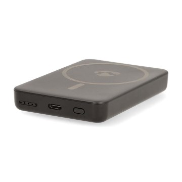 Power Bank 2in1 magnetinė su MagSafe belaidžiu įkrovimu 5000 mAh juoda