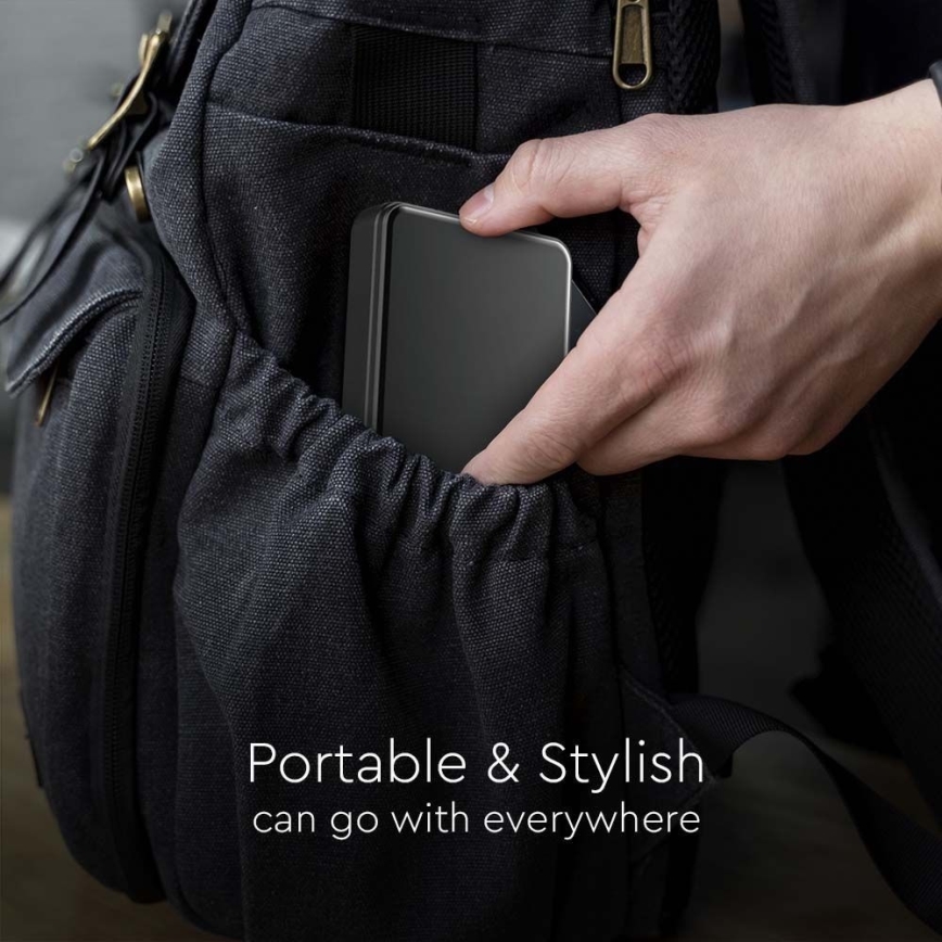 Power Bank su ekranu ir belaidžiu įkrovimu Power Delivery 10000mAh/20W/5V juoda