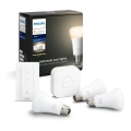 Pradinis Philips Hue STARTER KIT WHITE rinkinys 3xE27/9W 2700K + Hue Bridge ir šviesos reguliatorius