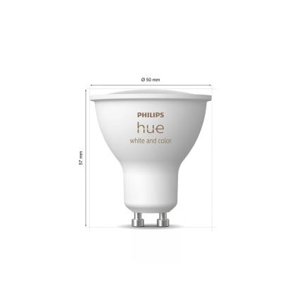 Pradžios rinkinys Philips Hue WHITE AND COLOR AMBIANCE 3xGU10/4,2W 2000-6500K + Hue bridge ir dimerio jungiklis