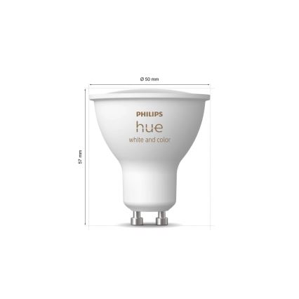 Pagrindinis rinkinys Philips Hue WHITE AND COLOR AMBIANCE 3xGU10/4,2W/230V 2000-6500K + Hue Bridge ir dimerio jungiklis