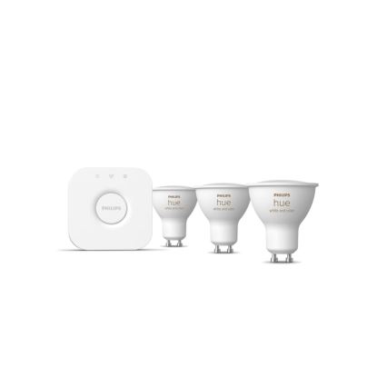 Philips Hue WHITE AND COLOR AMBIANCE pradinis rinkinys 3xGU10/4,2W/230V 2200-6500K + Hue bridge