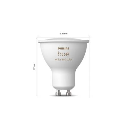 Philips Hue WHITE AND COLOR AMBIANCE pradinis rinkinys 3xGU10/4,2W/230V 2200-6500K + Hue bridge