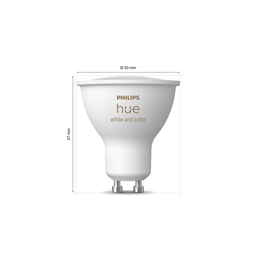 Philips Hue WHITE AND COLOR AMBIANCE pradinis rinkinys 3xGU10/4,2W/230V 2200-6500K + Hue bridge