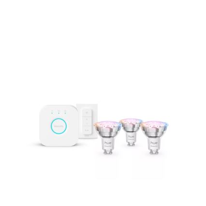 Pradinis rinkinys Philips Hue White And Color Ambiance Essential 3xGU10/4,7W/230V 2200-6500K + prijungimui skirtas įrenginys