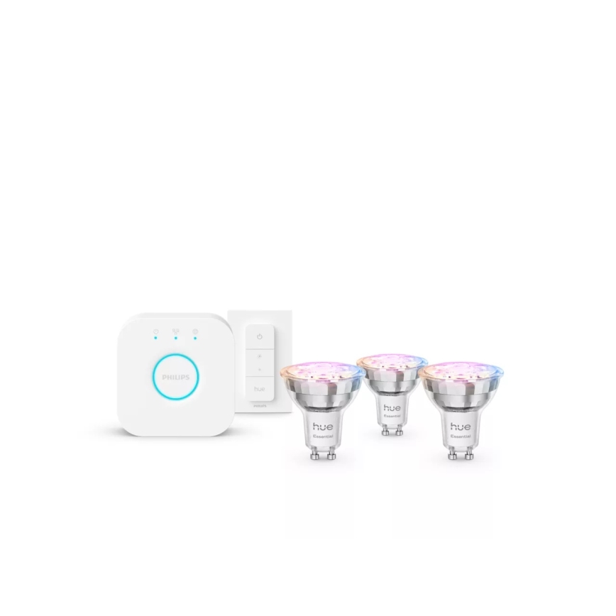 Pradinis rinkinys Philips Hue White And Color Ambiance Essential 3xGU10/4,7W/230V 2200-6500K + prijungimui skirtas įrenginys