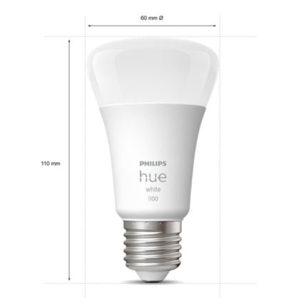 Pradinis rinkinys Philips Hue WHITE 2xE27/9,5W 2700K + Hue bridge