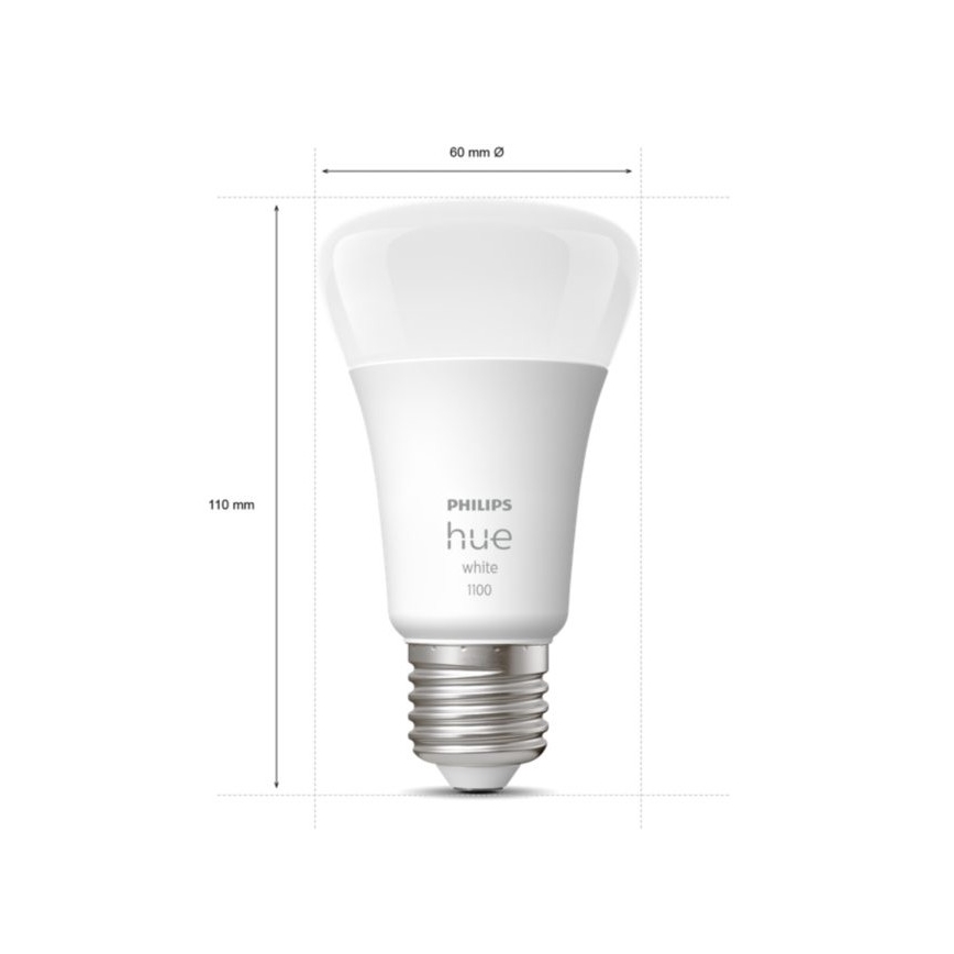 Pradinis rinkinys Philips Hue WHITE 2xE27/9,5W 2700K + Hue bridge