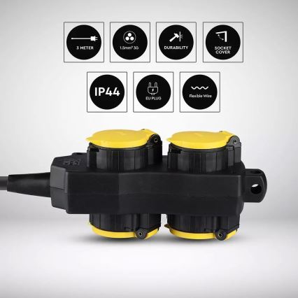 Prailginimo laidas 4Z SCHUKO 3m IP44