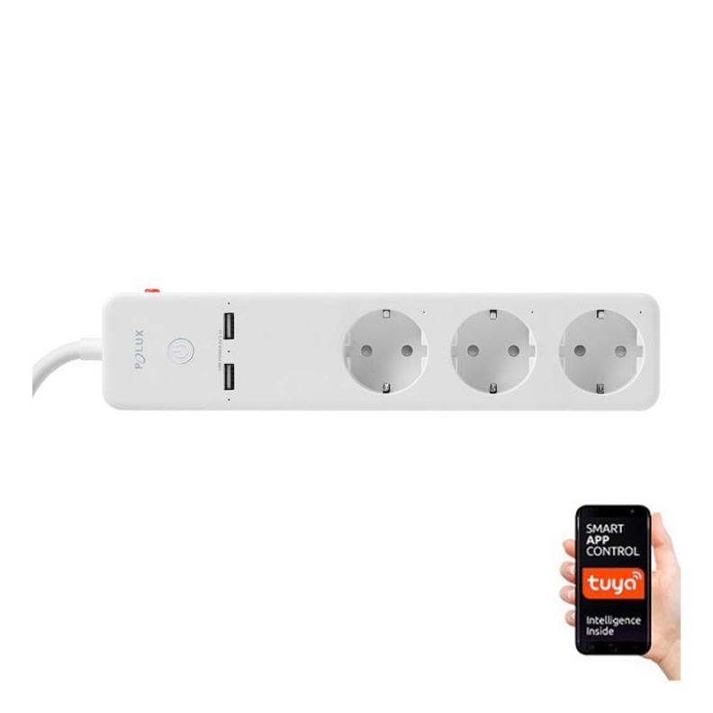 Prailginimo laidas SMART su jungikliu 1,5m + 2xUSB/Wi-Fi Tuya SCHUKO