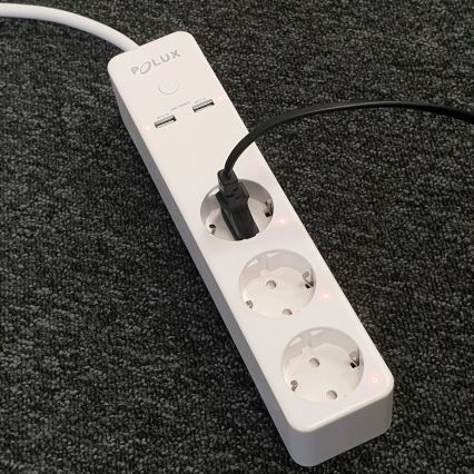 Prailginimo laidas SMART su jungikliu 1,5m + 2xUSB/Wi-Fi Tuya SCHUKO