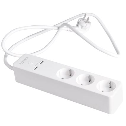 Prailginimo laidas SMART su jungikliu 1,5m + 2xUSB/Wi-Fi Tuya SCHUKO