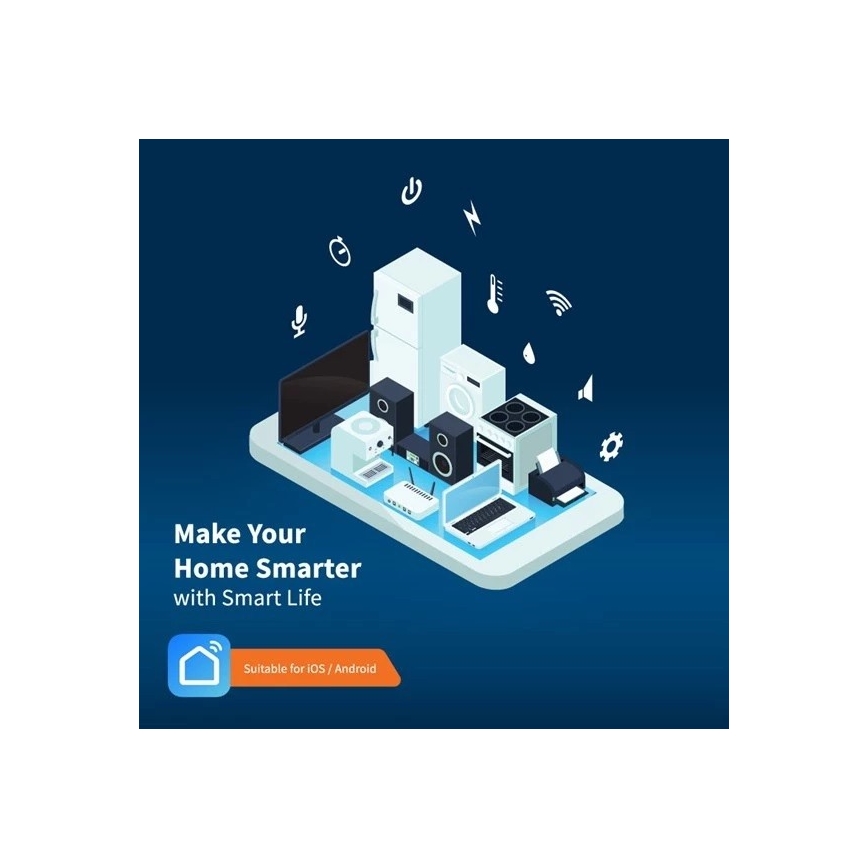 Prailginimo laidas su jungikliu SMART 1,8 m 4Z + 4xUSB Wi-Fi Tuya