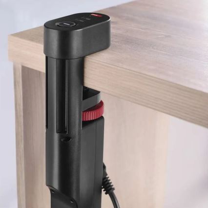 Prailginimo laidas su tvirtinimu prie stalo 3Z + 3xUSB 1,5m juodas