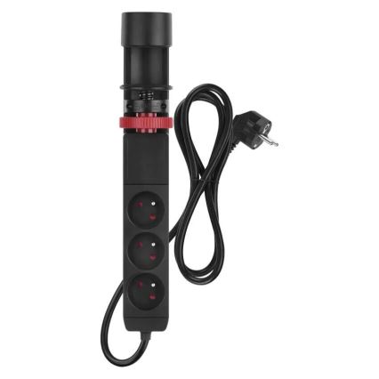 Prailginimo laidas su tvirtinimu prie stalo 3Z + 3xUSB 1,5m juodas
