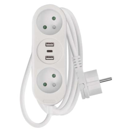 Pratęsimo laidas 2 lizdai + 2x USB-A + USB-C 1,4 m