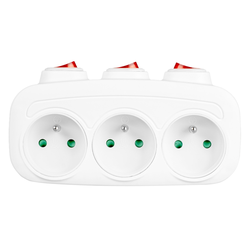 Prailgintojas su jungikliais, 3 lizdai