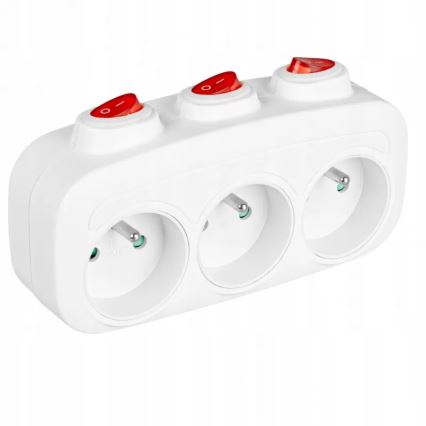 Prailgintojas su jungikliais, 3 lizdai