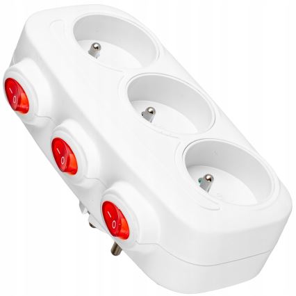 Prailgintojas su jungikliais, 3 lizdai