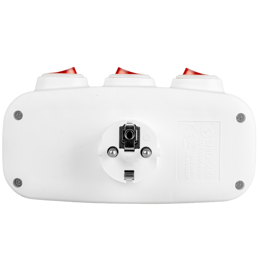 Prailgintojas su jungikliais, 3 lizdai