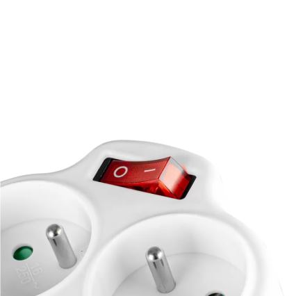 Prailgintuvas su jungikliu, 2 lizdai + USB-C + USB-A