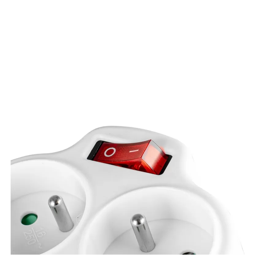 Prailgintuvas su jungikliu, 2 lizdai + USB-C + USB-A