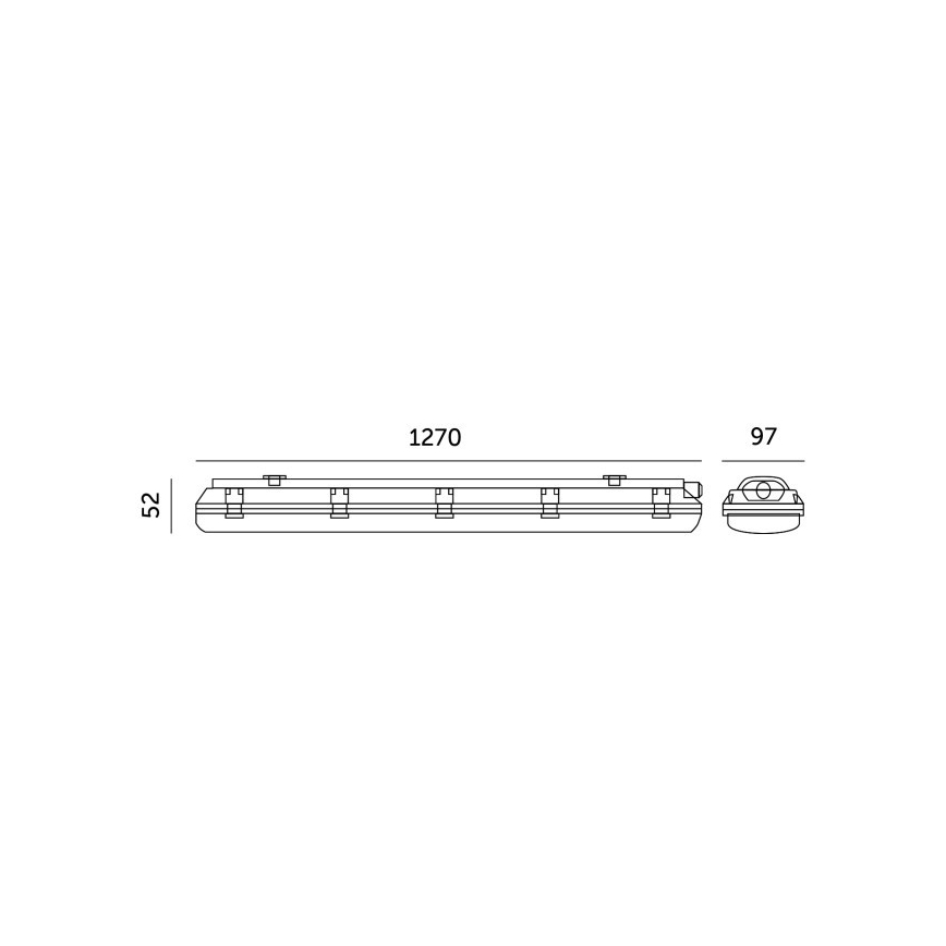 Pramoninė fluorescencinė lempa HERMIC T8 2xG13/18W/230V IP65