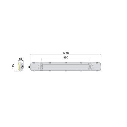 Pramoninis liuminescencinis LED šviestuvas 2xG13/18W/230V IP65