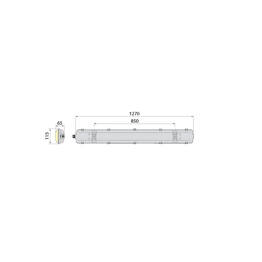 Pramoninis liuminescencinis LED šviestuvas 2xG13/18W/230V IP65
